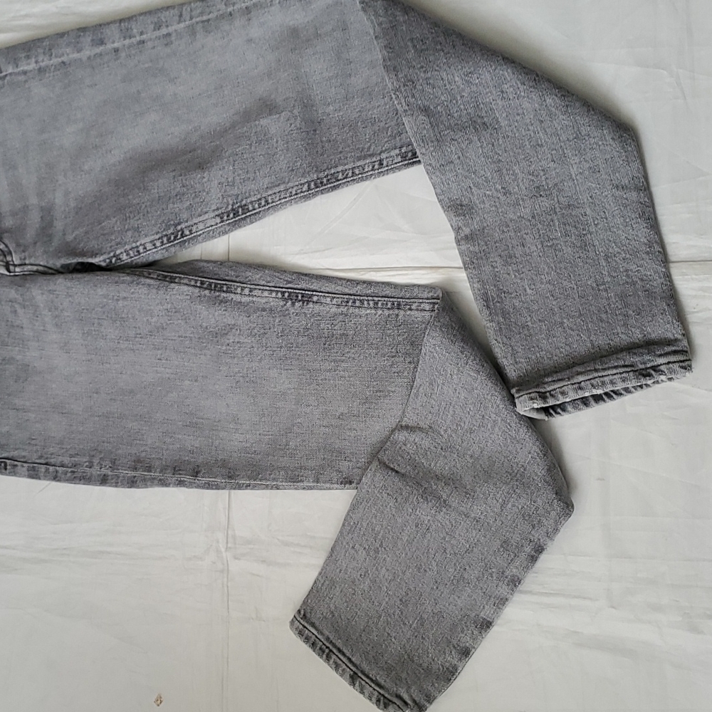 Agolde Nico highrise slim grey silver stretched button fly jeans size 23 - Picture 2 of 16